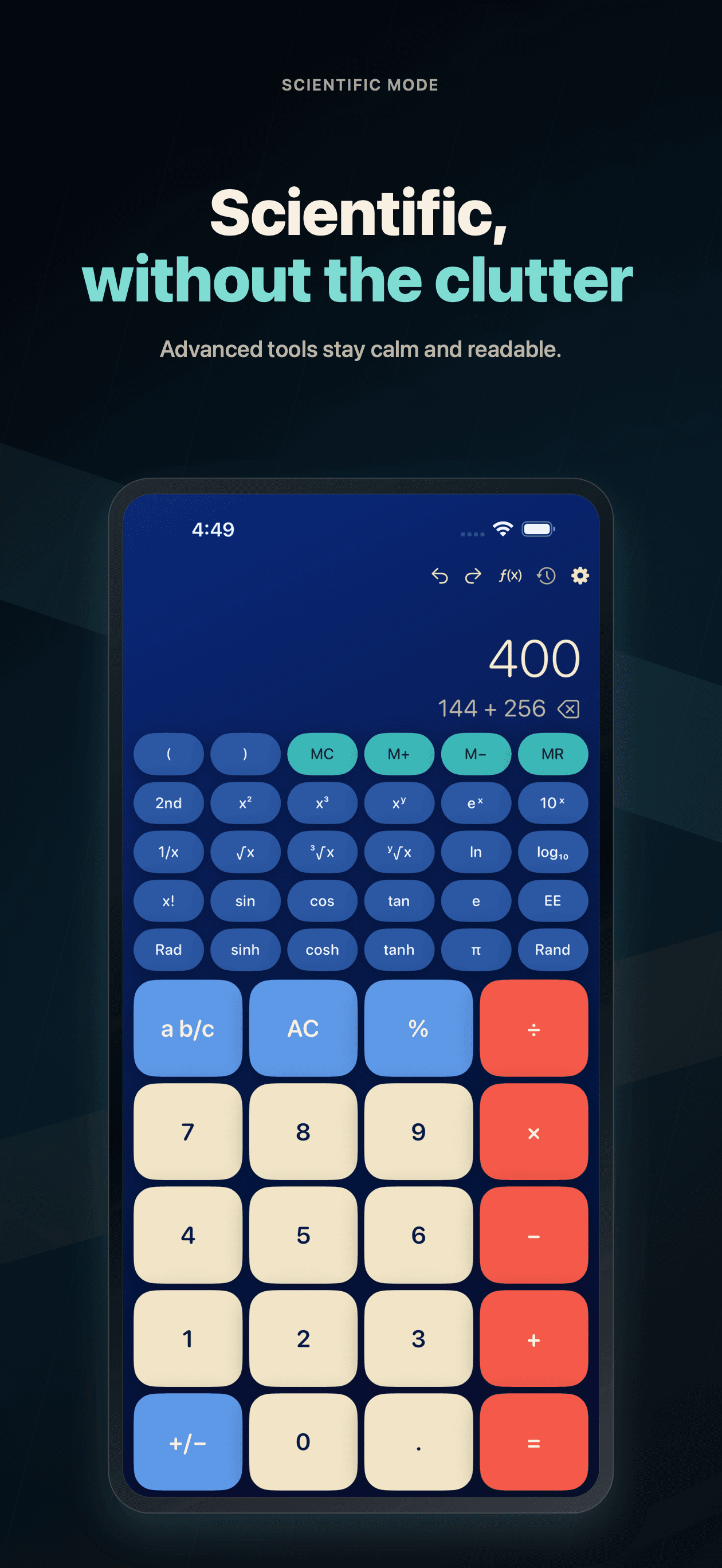 LumioCalc scientific mode
