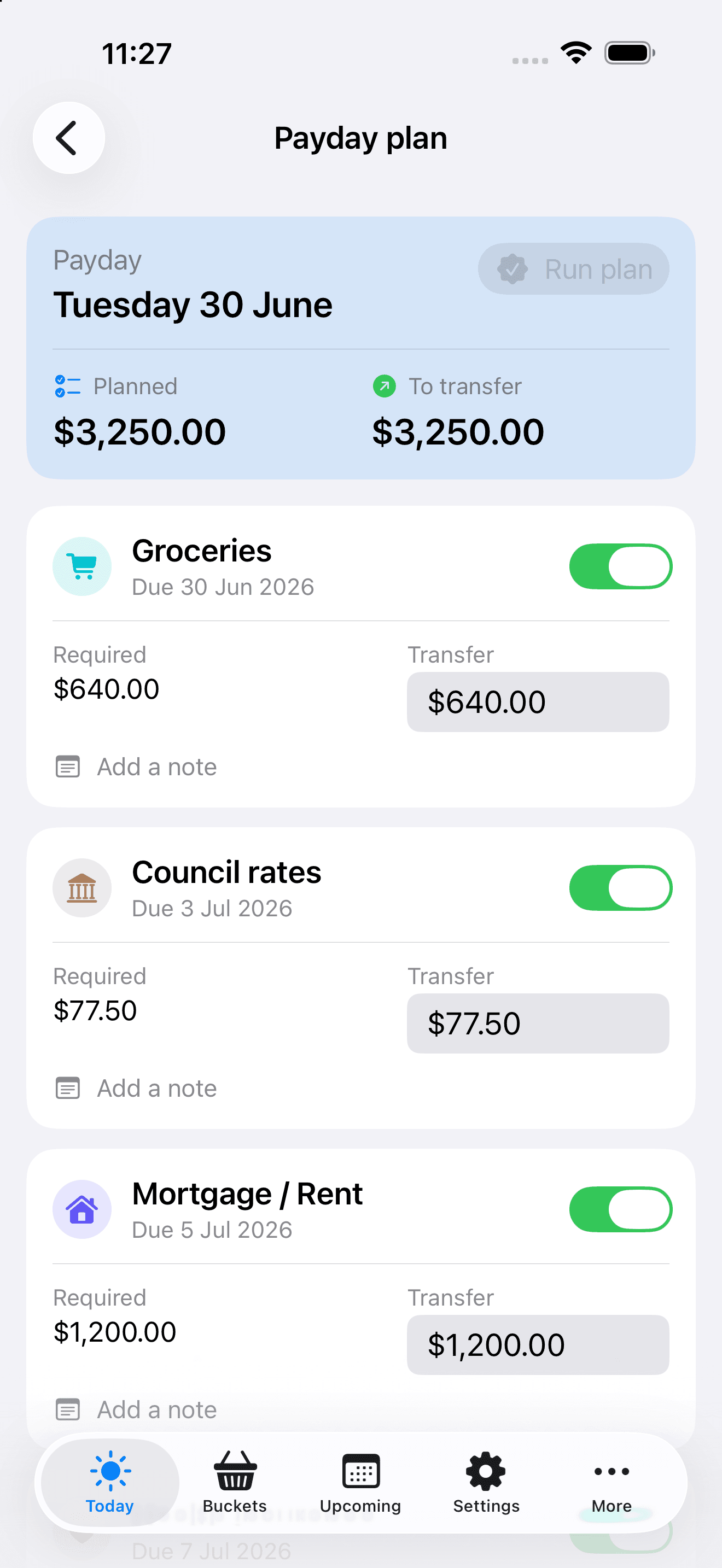 Payday Buckets: See the payday plan before you move money